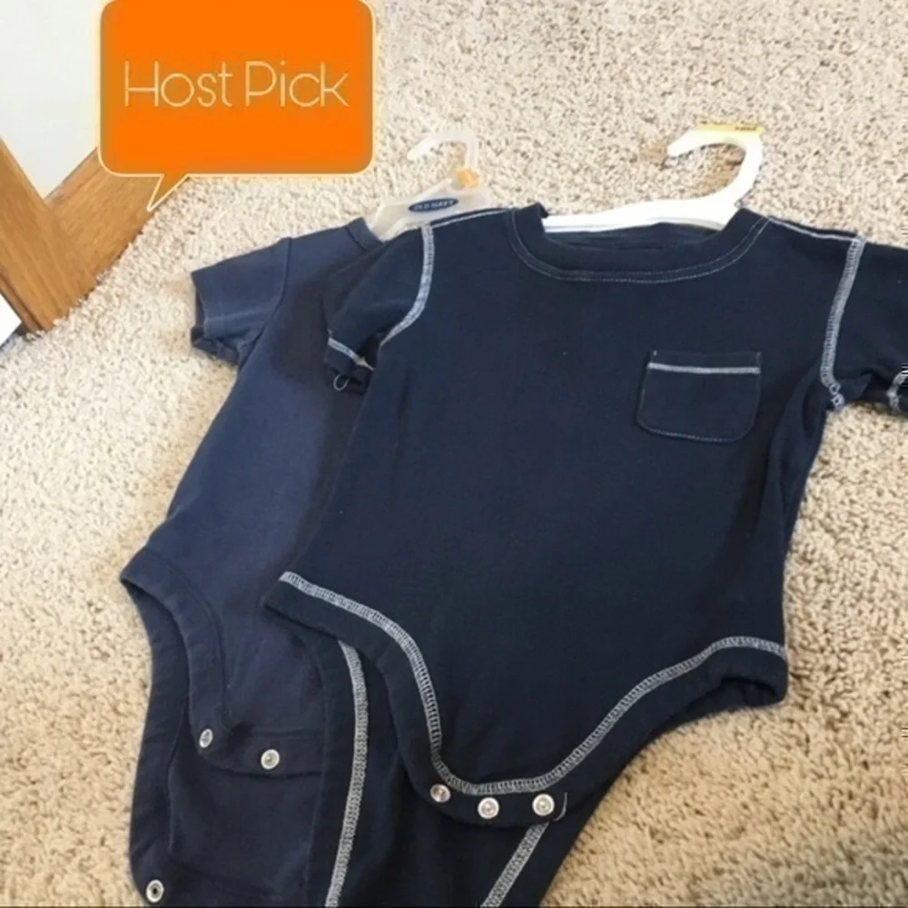 6-12 months Old Navy onesies both navy blue